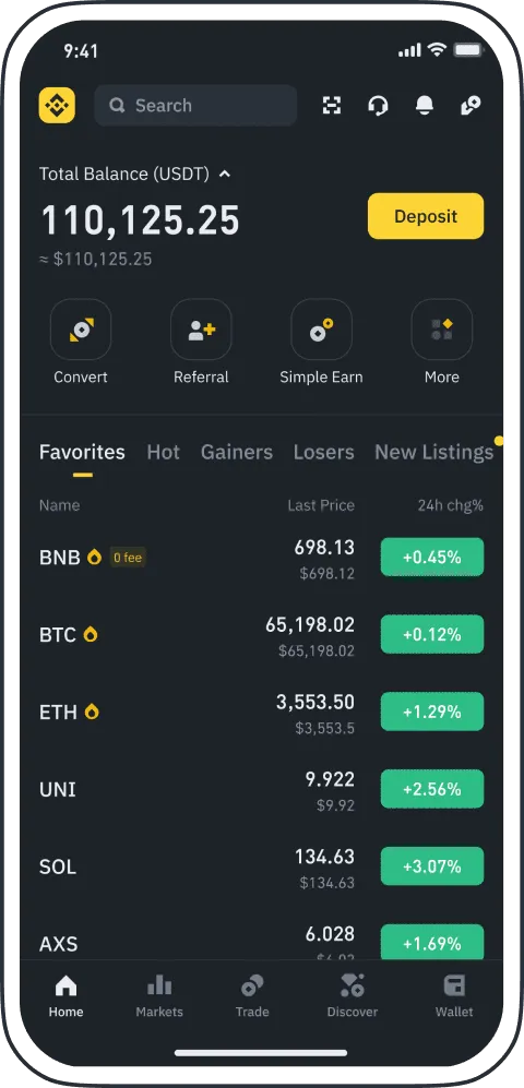Binance官网APP下载-交易所APP界面